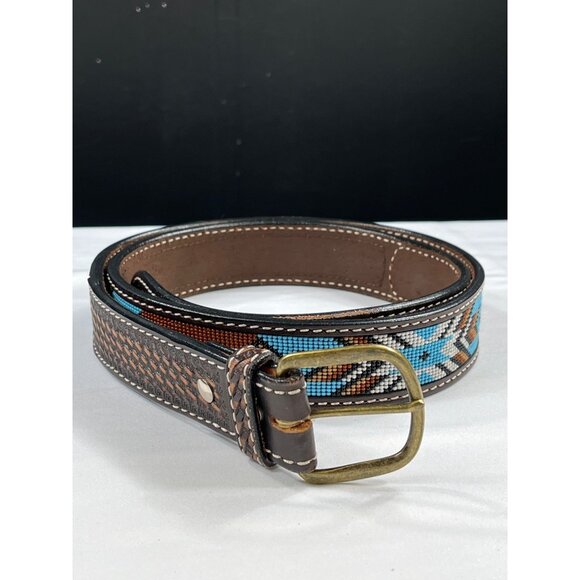 Twisted X Accessories - Twisted X SKU 7459 Genuine Hand Tooled Leather Belt With Southwestern Design Siz